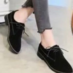 Hush Puppies Size 9.5B Classic Black Suede Leather Oxfords NWOB